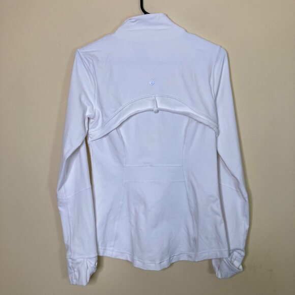Lululemon Define White Zip-Up Jacket Womens 8 Vented Back Thumbholes - Picture 2 of 11